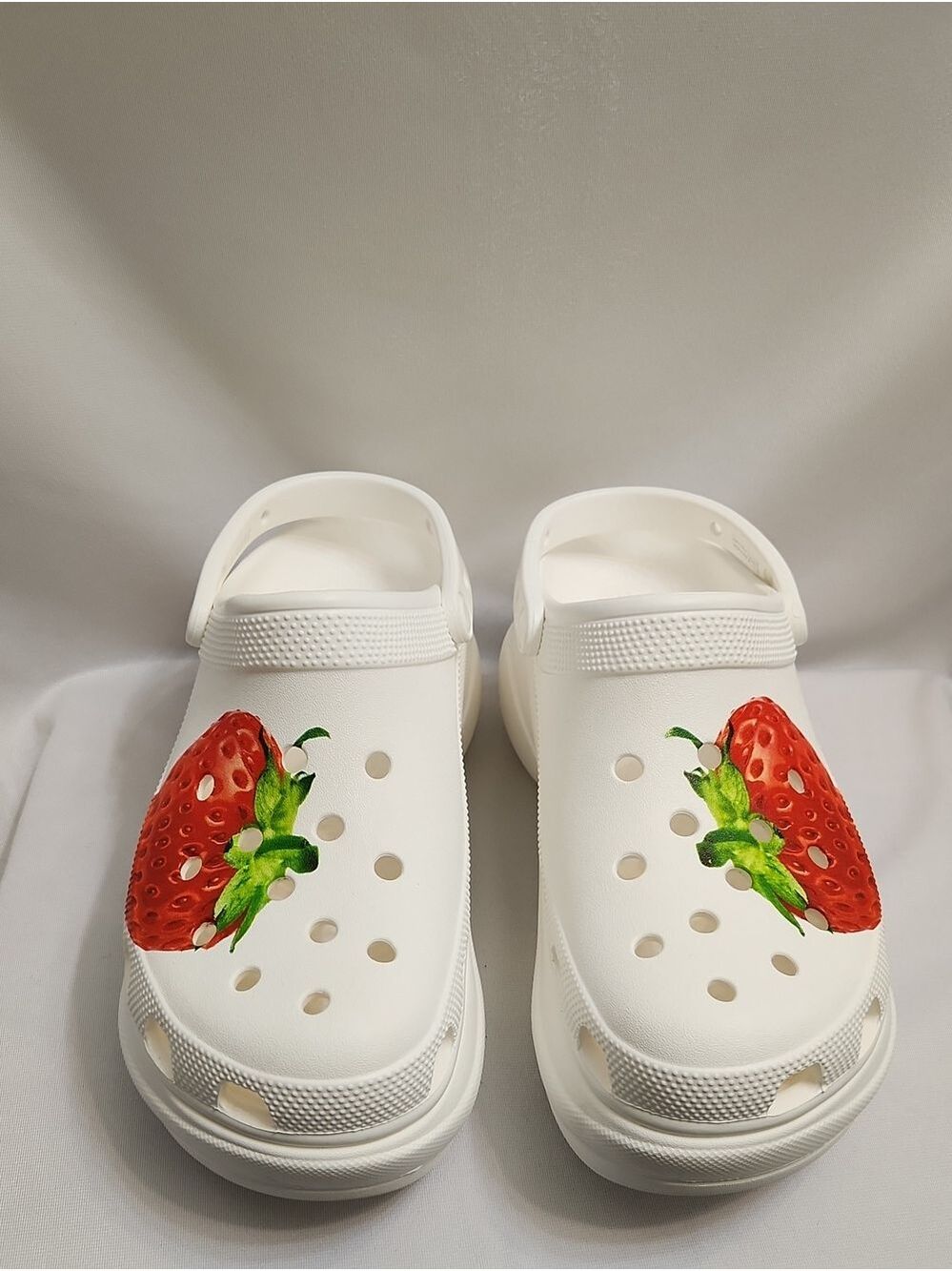 CROCS Bae Fresh Fruit Strawberry White Platform Clogs (W Size 11) - Picture 5 of 9